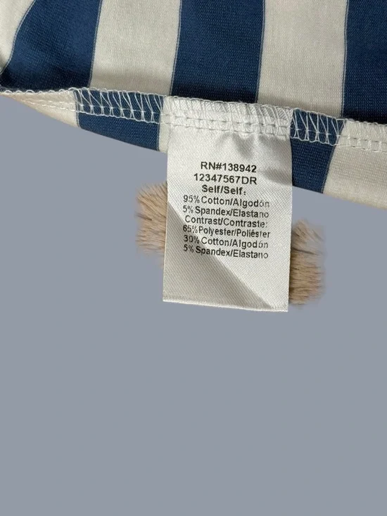 Del Rā Embellished Striped Polo Top Blue White Size M - Picture 7 of 8